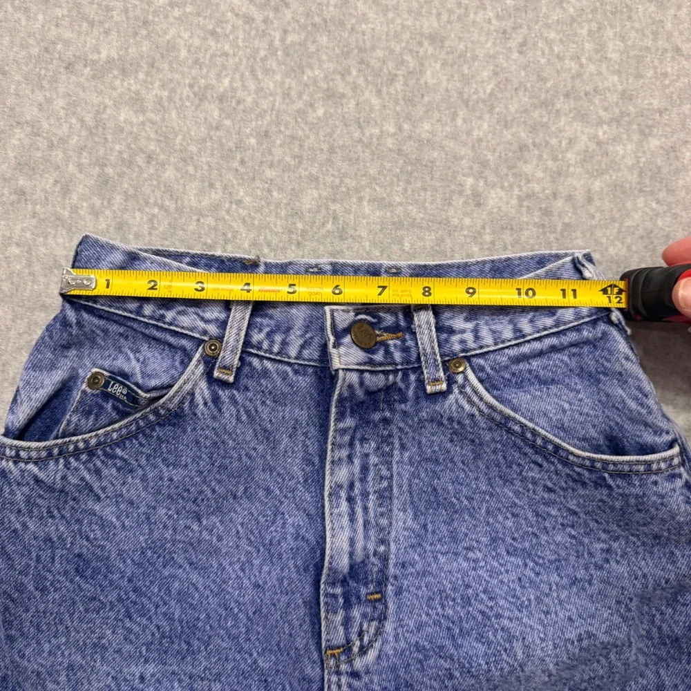 Vintage Lee Riders‎ High Waisted Mom Jeans Acid Wash Blue Tapered Leg 24 Waist